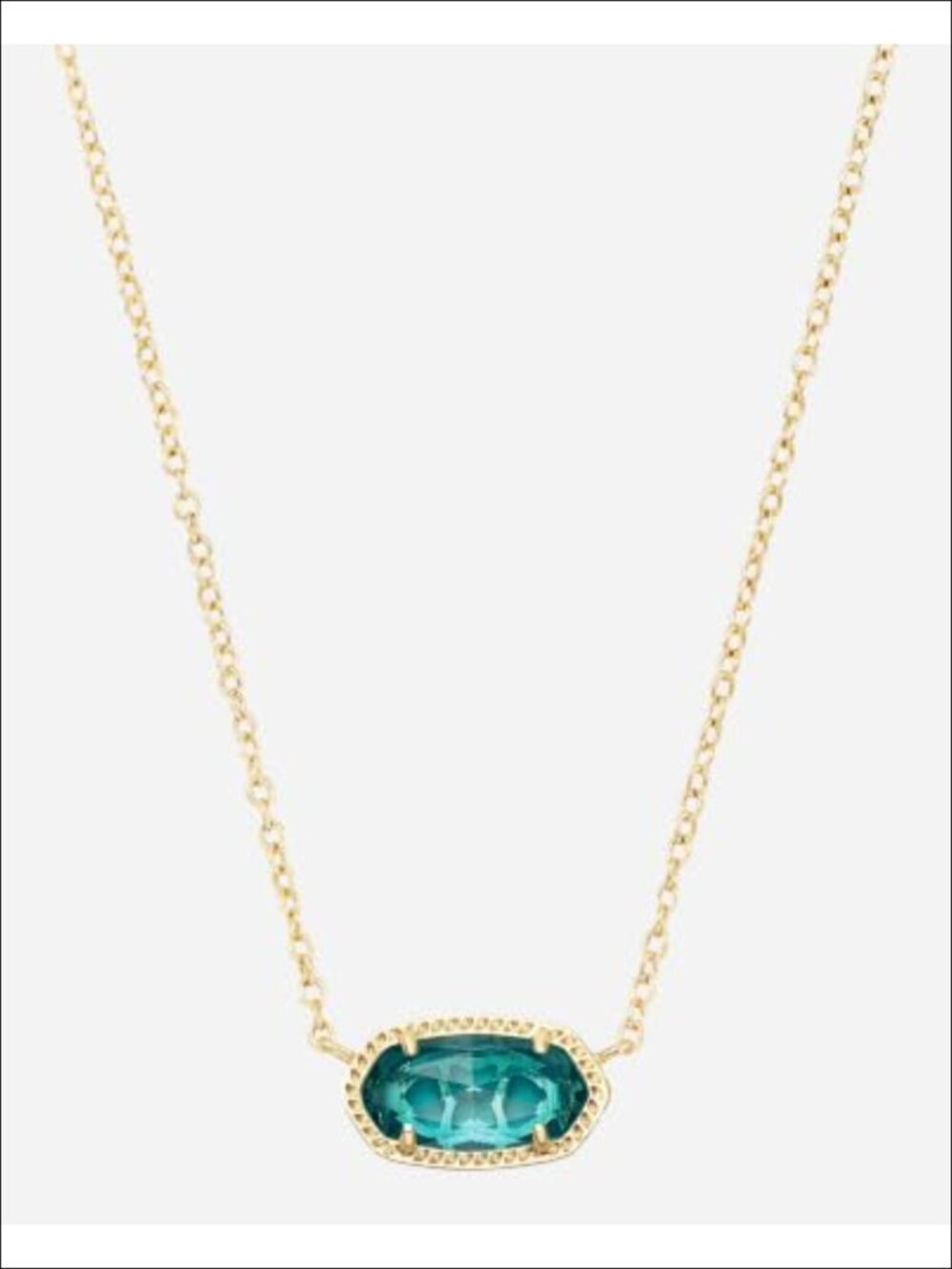 14k Gold-Plated Brass Pendant Necklace with Simulated London Blue Stone by